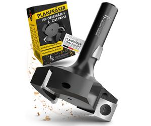Kasper Solutions® Fraise à surfacer à queue de 12mm - Fraise à raboter professionnelle pour défonceuse & fraiseuse CNC - Robuste fraise à bois - Fraise à queue pour un usinage précis - Fraise à dégauc