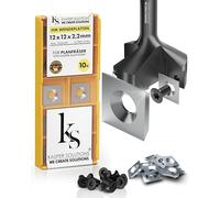 Kasper Solutions Plaquettes de fraise 12 x 12 x 2,2mm - Plaquettes HM/lames réversibles HM pour les fraises à surfacer - Extrêmement résistant à l'usure pour un fraisage doux et silencieux