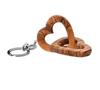 Kassis Geschenkartikel Porte-clés Cœur en Bois d'olivier - Porte-Bonheur Fait Main à Bethléem, Cadeau avec ou sans Gravure - Porte-clés (sans Gravure), Cœur