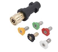 KASturbo Adaptateur de nettoyeur haute pression 6,35 mm Raccord femelle à connexion rapide pour Karcher K2 K3 K4 K5 K6 K7 avec 5 embouts de buse d'alimentation à plusieurs degrés