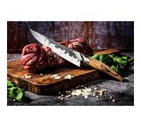 Forged Katai - Couteau de Chef 20,5 cm, Lame en Acier Japonais VG10, Manche en Bois de Racine Unique, Forgé Main, 10 ans de Garantie
