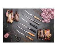 Forged KATAI Couteau à désosser japonais - Lame VG10 15 cm - Manche en bois de racine - Finition martelée - Dureté 60 HRC