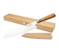 Katana Saya Olive Wood Couteau Kiritsuke 24 cm, acier inoxydable japonais VG-10 Damas 67 couches, manche en bois d'olivier, couteau de cuisine