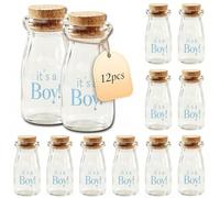 Kate Aspen Lot de 12 pots à lait vintage It's A Boy - Pour fête prénatale - Inscription It's a Boy - Bleu (27196NA-BOY)