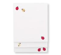 Kate Spade New York Bloc-notes empilés de tailles assorties, comprend 3 jolis blocs-notes de 75 feuilles chacun, blocs de papier colorés pour notes de bureau (pois coccinelle)