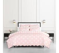 Kate Spade New York Eclipse Parure de lit 3 pièces pour très Grand lit, Housse réversible 100% Coton, pour Toutes Les Saisons, Lavable en Machine, Rose