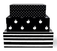 Kate Spade New York Lot de 3 boîtes de rangement décoratives avec couvercles, robustes, comprend des boîtes gigognes roses de petite, moyenne et grande taille avec fermeture magnétique, pois et