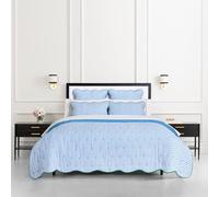 Kate Spade New York Parure de lit 3 pièces avec Housse de Couette réversible en Polycoton mélangé pour Toutes Les Saisons, Lavable en Machine, Bleu venteux