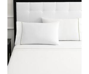 Kate Spade New York Parure de lit 4 pièces à Pois pour Grand lit, 300 Fils au Pouce carré, 100% Coton, Toutes Saisons, Lavable en Machine, Blanc et Vert