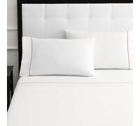 Kate Spade New York Parure de lit 4 pièces à Pois pour très Grand lit, 300 Fils au Pouce carré, 100% Coton, Toutes Saisons, Lavable en Machine, Blanc et Rose