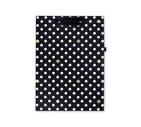 Kate Spade New York Porte-bloc A4 avec clip discret - Noir - Avec bloc-notes ligné, boucle pour stylo et poche - Motif à pois