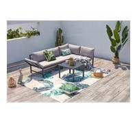 Katea salon de jardin bas 4 places gris clair