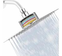 Katezon Pommeau de Douche Filtré, Pommeau de Douche Haute Pression Avec Filtre Pour Eau Dure, élimine le Chlore et les Substances Nocives, Pommeau de Douche Carré de 25cm (Chromé)