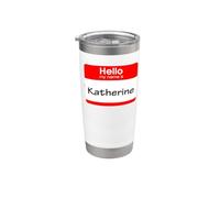 Katherine, badge « Hello My Name is Name is » Gobelet isotherme en acier inoxydable double paroi