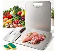 Katori Planche à Découper Titane Double Face Non Poreuse，1.5mm L | Surface En Titane Non Poreuse, Double Face, Résistante Aux Odeurs, Facile à Nettoyer Pour La Cuisine Quotidienne
