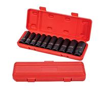 KATSU 1/2" Jeu de Douilles Profondes Impact 10 Pièces, Clé Métrique Robuste 10mm-24mm, Acier au Chrome-molybdène de Qualité, Outil de Réparation de Moteurs Tracteurs Camions 420440
