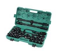 KATSU 3/4" Jeu de Douilles Profondes Impact 26 Pièces, 21-65mm Métrique avec liquet 24 Dents, Outil de Mécanicien Réparation de Moteurs Tracteurs Camions (Budget)