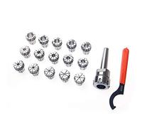 KATSU ER32 MT3 Ressort Collet Set, 15 Pièces 3-20 mm Précision Mandrin à Pince à Ressort Adaptateur d'Extension pour Machine de Gravure CNC et Outil de Tour de Fraisage 11023034