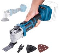 KATSU FIT-BAT 21 V : outil multifonction sans fil, moteur sans balais, 6 vitesses, système de changement rapide des accessoires, pour poncer et racler, livré avec 5 accessoires (batterie non incluse)