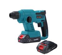 KATSU FIT-BAT 21V Marteau Perforateur sans Fil avec 2 x 1,5Ah Batterie et Chargeur, SDS Perceuse à Percussion Rotative pour Perçage du Béton, de l'Acier et du Bois (Budget)