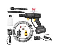 KATSU FIT-Bat 21V Nettoyeur Haute Pression sans Fil avec Batterie 4,0Ah et 2 Buses Kits de Tuyaux, Pistolet Nettoyeur Haute Pression Portable pour Nettoyage de Terrasse, Lavage de Voiture