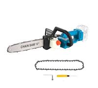 KATSU FIT-BAT 21V Tronçonneuse Sans Fil 12 Pouces avec 2 Chaînes et Pompe à Huile Manuelle, pour la Coupe du Bois l'élagage le Jardinage, sans Batterie 102738