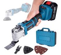 KATSU FIT-BAT : outil multifonction sans fil 21V, avec moteur Brushless (sans balais), batterie 3,0Ah et chargeur. 6 vitesses, système de changement rapide des accessoires, idéal pour le ponçage et le