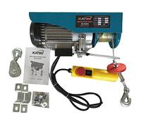 KATSU Palan Électrique Ascenseur Jusqu'à 400KG 1000W Treuil Électrique Aérien avec 18M Câble fil d'Acier et Télécommande, pour Atelier Garage, Magasin de Voiture, Ascenseur de Toit