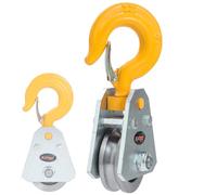 KATSU Tools Bloc d'arrachement de 2 tonnes, roue de poulie à roulement de câble métallique, diamètre de corde maximum de 12 mm, pour treuil d'atelier de construction tirant le levage