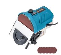 KATSU Tools Mini ponceuse à disque 140 W 125 mm - ponceuse/lustreuse électrique bois, vitesse réglable, table inclinable alu, disques inclus