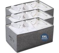 KATTAO Boite Rangement Vetement, Bac Rangement, Caisse Rangement Dressing | Boite rangement tissu rigide 48x30x20 cm, bac de rangement pliable pour rangement placard, armoire, drap et couette