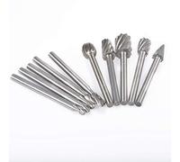 KATUR 10Pcs Burr Bits Cutting Set, fichiers rotatifs en métal, Sprial Single Cut Burrs de coupe en bois pour outil rotatif, tige de 3mm longueur de 1.54 pouce