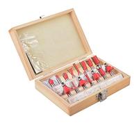 KATUR 15pcs Set de fraises en carbure de tungstène, trousse à outils de fraise à queue de 8mm avec étui en bois pour amélioration de l'habitat et bricolage (tige de 8mm)