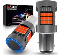 KATUR Ampoule 1157 BAY15D P21/5W LED, Canbus 500% Luminosité 3000LM Rouge Brillant avec Ventilateur 1157A 1157NA LED pour Feux de Frein, 2PCS