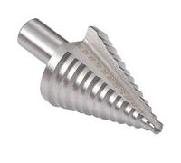 KATUR Classique Foret en titane, grand foret à cône en titane HSS, Jeu de fraises pour trous, 2 Forets étroits à bouts arrondis à queue ronde, 5-35mm 13 tailles (Argent)