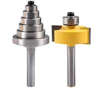 KATUR Fraise à raboter avec 6 roulements interchangeables pour profondeurs multiples, y compris 1/8", 1/4", 5/16", 3/8", 7/16", 1/2" Six Taille (1/4"Jarret)