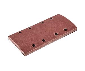 KATUR Lot de 10 feuilles abrasives 93 x 185 mm Papier abrasif à boucle auto-agrippante 60 grains, 8 trous Papier abrasif rectangulaire pour ponceuse orbitale Bosh Sheet Multi-Sander