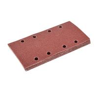 KATUR Lot de 10 feuilles abrasives 93 x 185 mm Papier abrasif à boucle auto-agrippante 80 grains, 8 trous Papier abrasif rectangulaire pour ponceuse orbitale Bosh Sheet Multi-Sander
