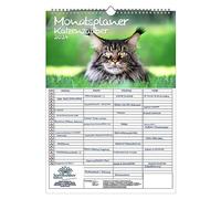 Katzenzauber Calendrier mural familial à 4 colonnes Format A3 Calendrier 2024 pour chats et bébés chats Seelenzauber