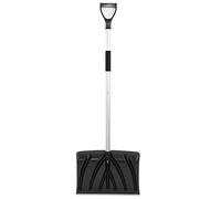 Kavolet Pelle à Neige Amovible en Aluminium avec Poignée en D Mousse pour Enlever la Terre de Sable Brise-Glace, Outil de Déglaçage Extérieur Hiver, Poussoir à Neige Robuste pour