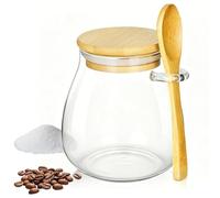KAWAAN Bocaux en Verre Hermétique,Overnight Oats Jar, Bocal en Verre 600ml | Pot en Verre avec Couvercle et Cuillère, Bocal en Verre Hermétique, Bocaux Rangement Cuisine Pour Café Thé Sucre Épices