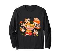Kawaii Chat Ramen Sushi Mignon Japonais Amusant Nourriture Manche Longue