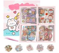 Kawaii Stickers Dessin Animé, 100 Feuilles Autocollants Scrapbooking Mignons, Autocollants Fille pour Album Photo et Calendrier DIY