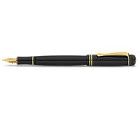 Kaweco DIA2 Stylo plume, doré, en acrylique, pour cartouches d'encre, avec boîte cadeau élégante, style nostalgique, de luxe, 16 cm, largeur de la plume : B (large)