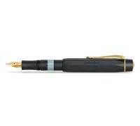 Kaweco PISTON SPORT AL Solo Stylo plume à piston, en aluminium, avec fenêtre transparente et boîte rétro de 13 cm, largeur de plume : M (moyenne) Noir/doré
