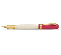 Kaweco Stylo plume Student 30's Blues I Premium pour cartouches d'encre I Stylo plume rétro rouge et crème avec ornements dorés chauds I Largeur de plume BB (extra large)