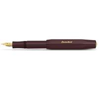 Kaweco Stylo plume classique sport avec plume en acier plaqué or 23 carats et pointe en iridium pour cartouches d'encre I Kaweco Sport, largeur de plume 13,5 cm, noir, extra large, bordeaux
