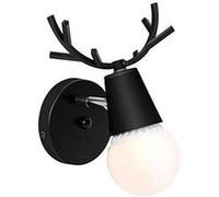 Kawell créatif applique murale moderne lampe murale simple lampe de mur fer e27 base tête de cerf nordique style art déco pour chambre, salon, chambre G