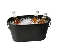 Kawiithn Seau à Glace Métal avec Poignées, Vasque à Champagne et Bière pour Fête, Grand Bac à Glaçons Rectangulaire Décoratif pour Jardin, Barbecue et Camping, 27,5×14,5×12cm