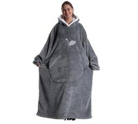 Kawoja Sweat Plaid Long pour Adulte, Couverture Oversize à Capuche en Flanelle Douce et Sherpa Chaud, Modèle Géant avec Poche XXL, Idéal Cadeau Confort pour Femme et Homme